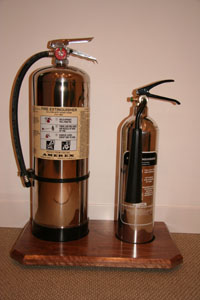 Walnut Extinguisher Stand